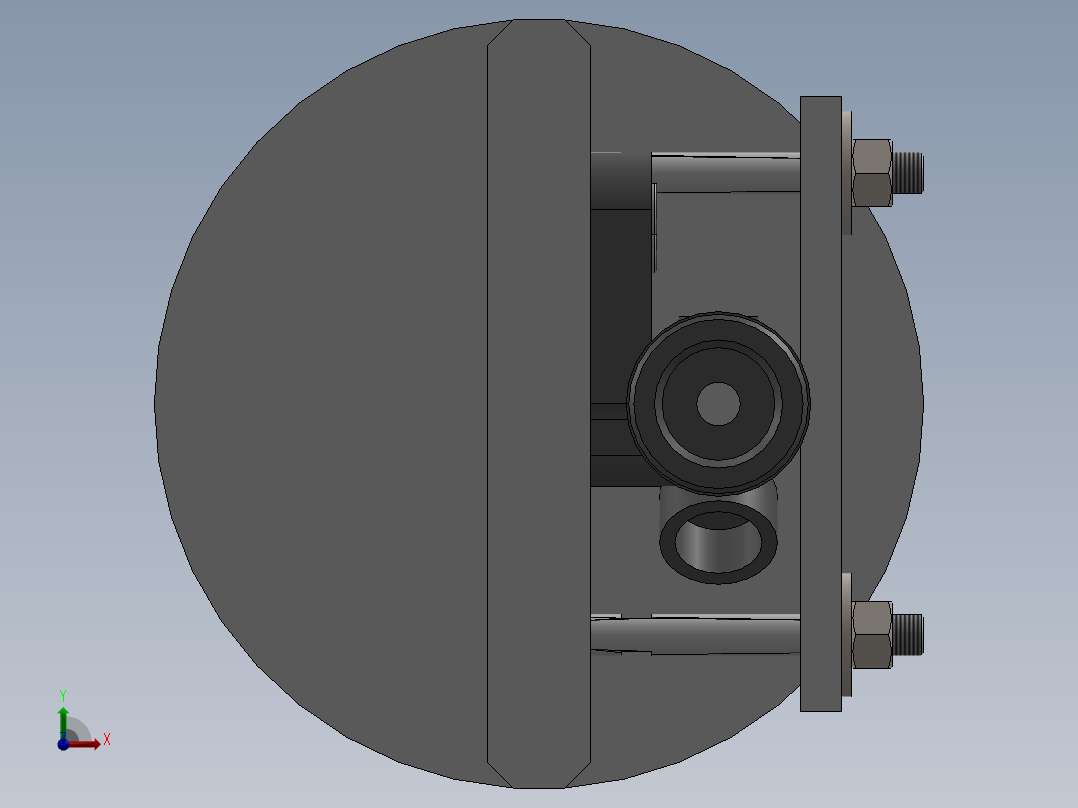 汽车刹车泵壳体工艺及车右端面夹具【含三维】前视图