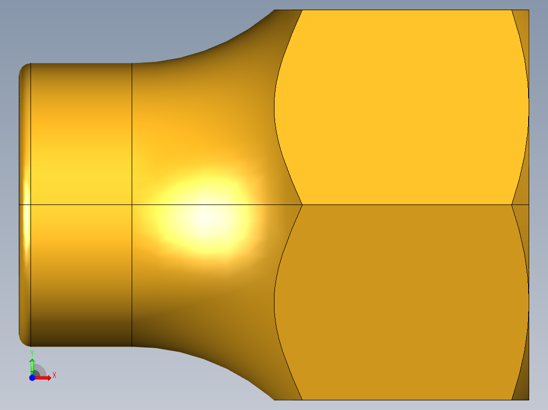 扩口式工业通用硬管接头Long Forged Nut 14FL-6前视图