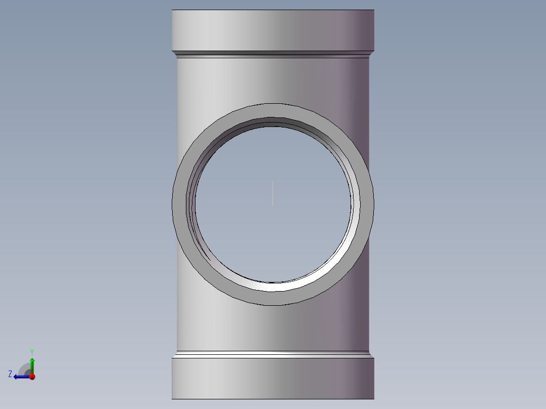 四通-等径内丝 DN25右视图