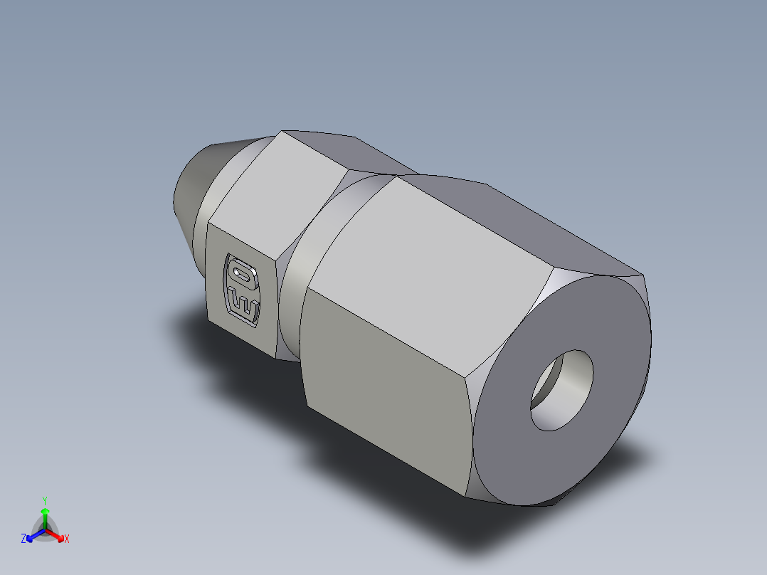 卡套式工业通用硬管接头EO_Weld_connector_AS06S71正等轴测图