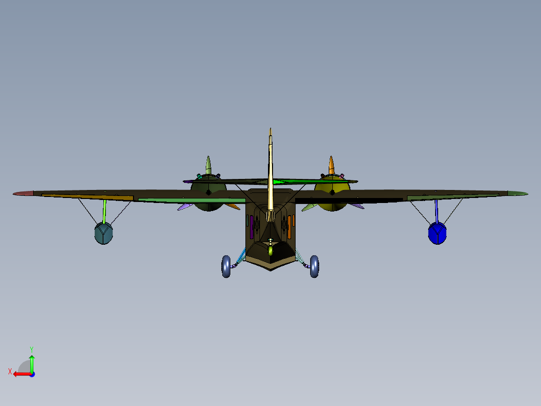 格鲁曼水上鸭子飞机后视图