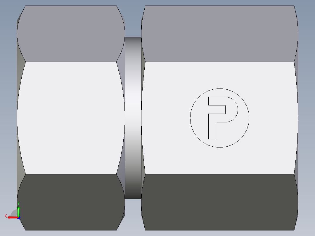 卡套式工业通用硬管接头EO_Swivel_connector_GAI22LRCF后视图