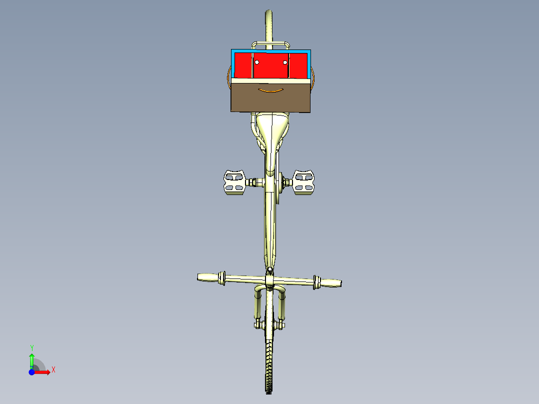 带食品盒自行车前视图