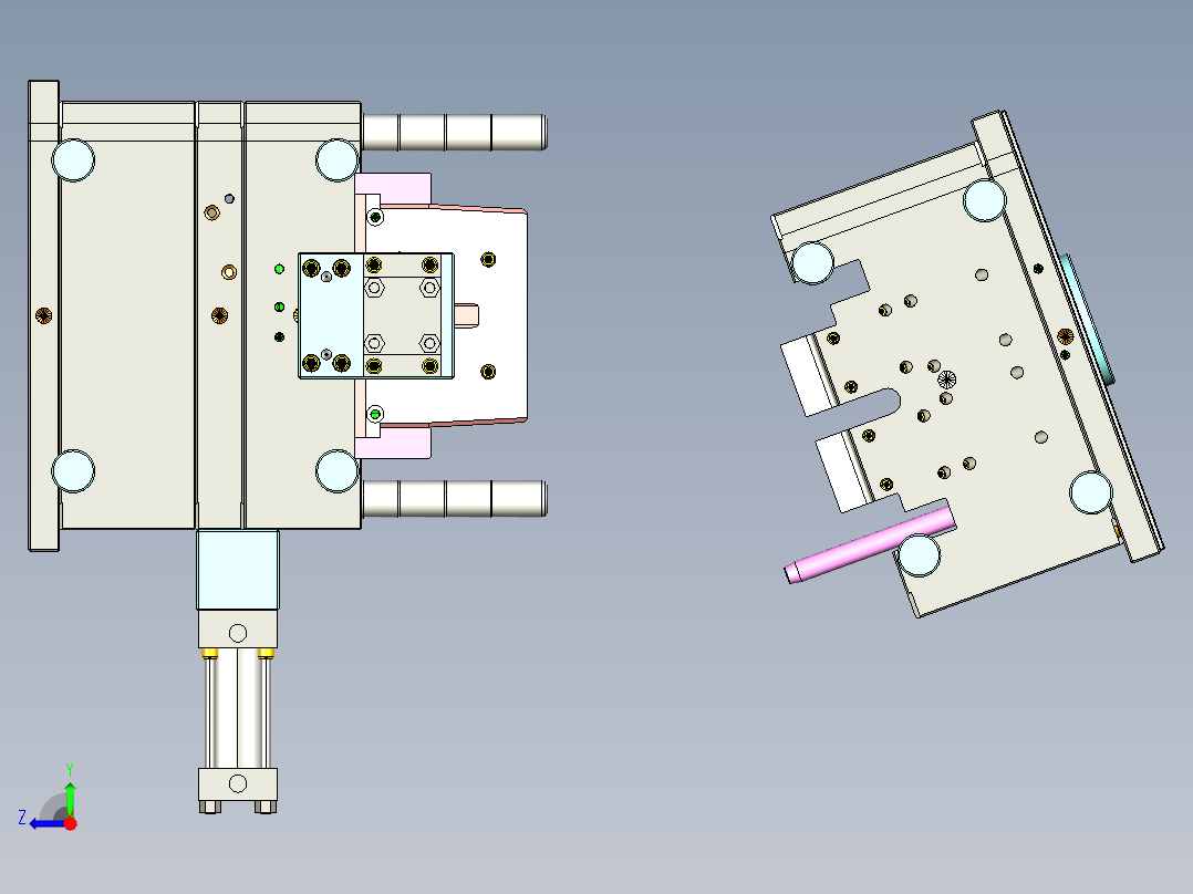 气缸机构右视图