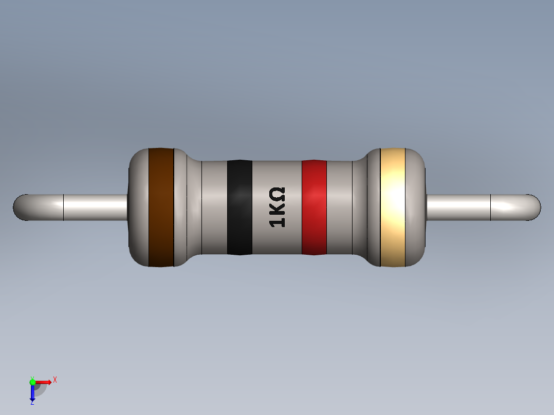 电容器 二极管 电阻器-Resistor 1K Ohm俯视图