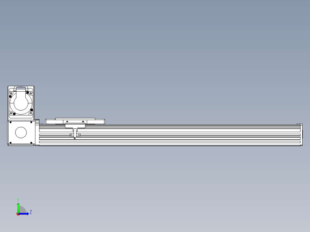 同步带全封闭直线模组TPA-HCB-110D-90-L450-LU-C-P40-N3左视图