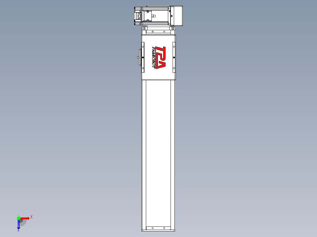 同步带全封闭直线模组TPA-HCB-110D-90-L450-LU-C-P40-N3俯视图