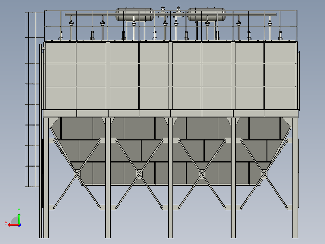 PPCS96-2×8气箱式脉冲袋式除尘器后视图
