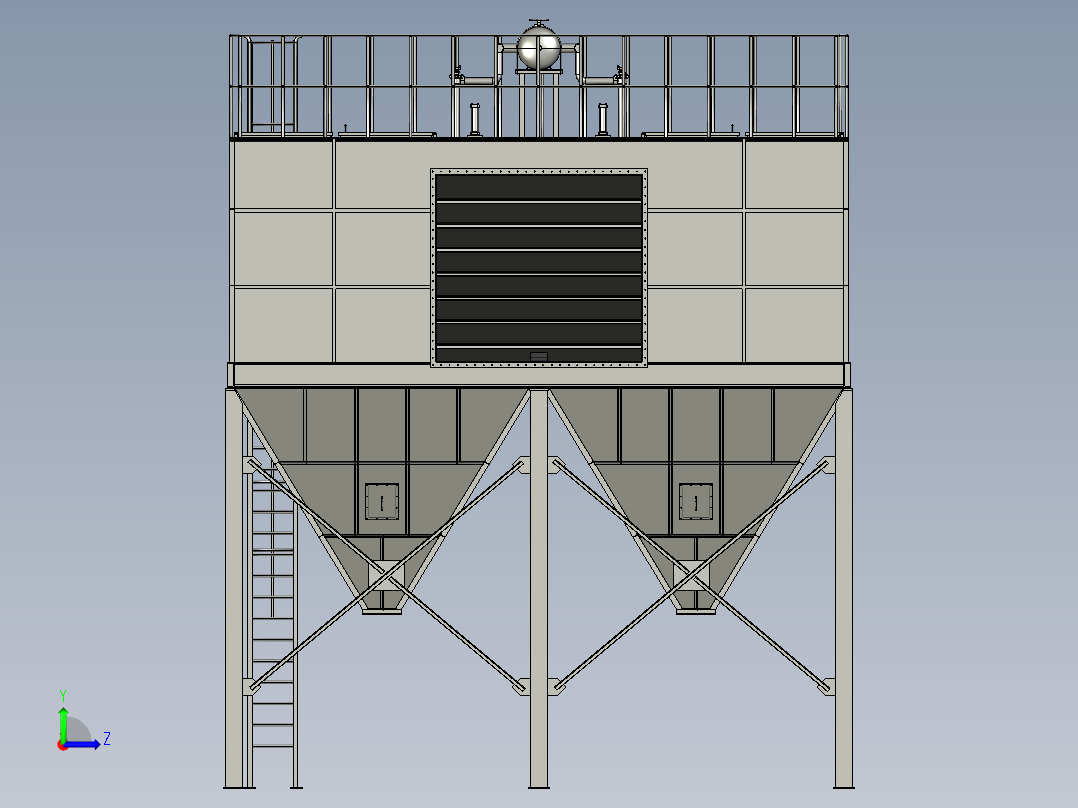 PPCS96-2×8气箱式脉冲袋式除尘器左视图