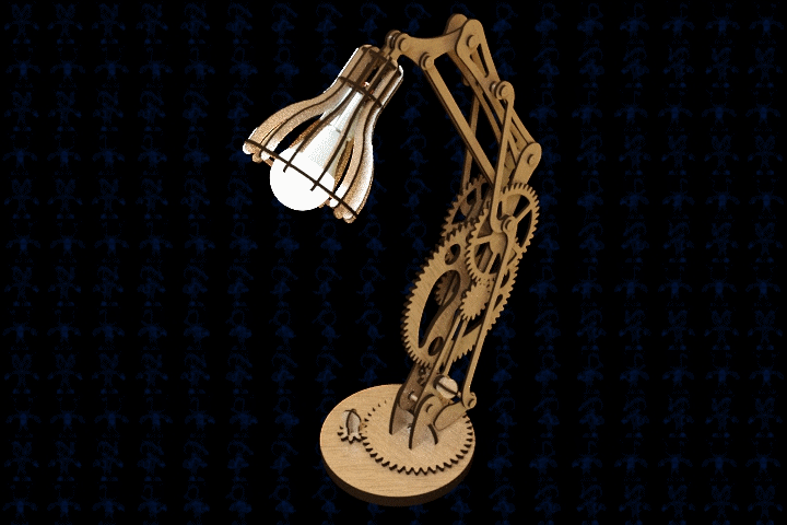 激光切割齿轮 台灯模型3D图纸 Solidworks设计 附STEP等多种格式