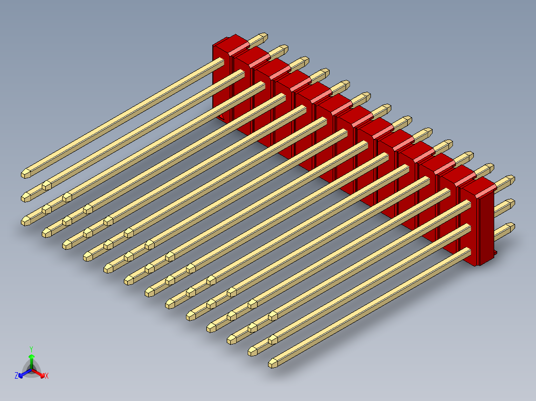 彩色公头100mil（2.54mm）系列-DS1021_red_3x13p_100mil_Type43_rev1.0