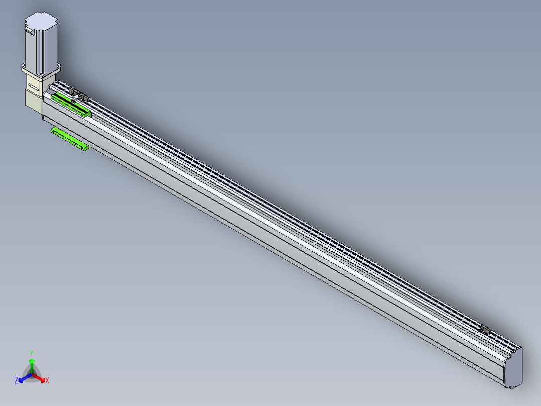 同步带滑台-半封闭B13-L90-S1700-R-Z86-D3正等轴测图