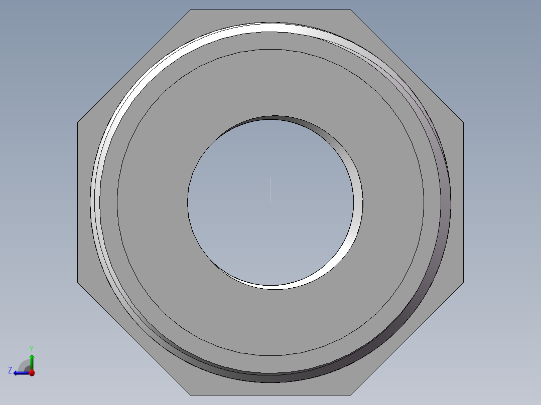 转接头-内外丝异径 DN32-DN15右视图