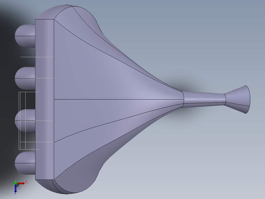 方程式赛车发动机进气系统设计与分析俯视图