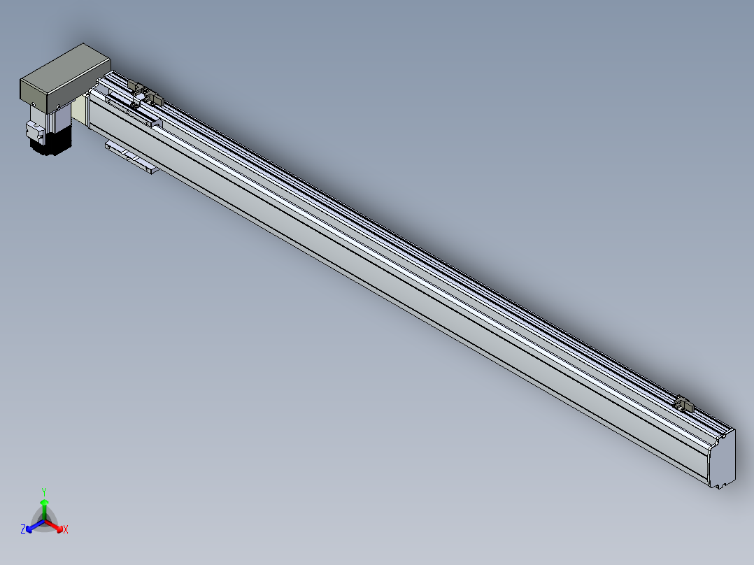 同步带滑台-半封闭B10H-L45-S1250-RU-P40-D3正等轴测图