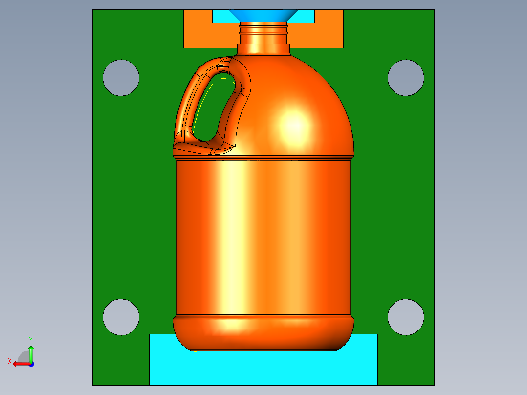 4加仑吹塑模具后视图
