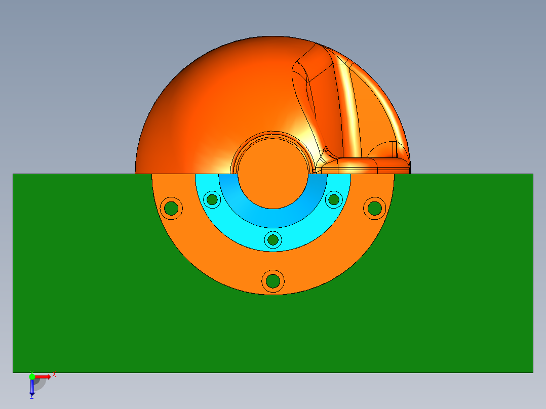 4加仑吹塑模具俯视图