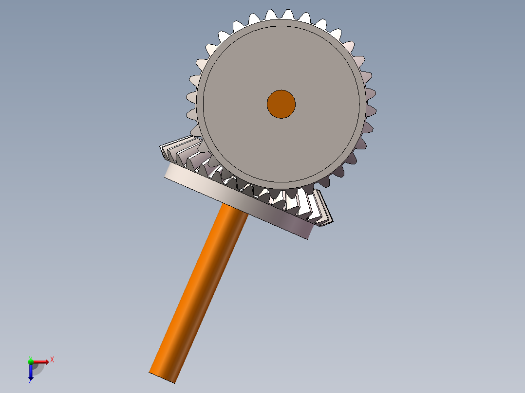 锥齿轮啮合传动俯视图