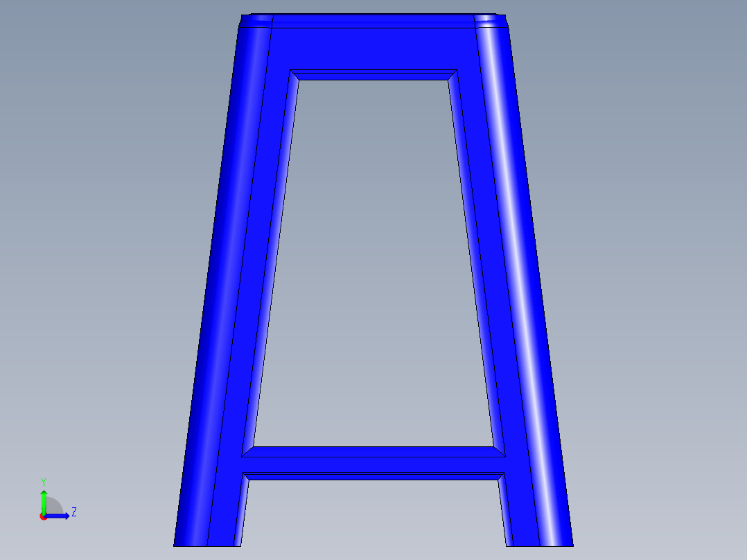 塑料方凳子模型左视图
