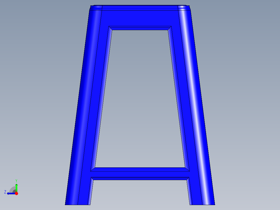 塑料方凳子模型右视图
