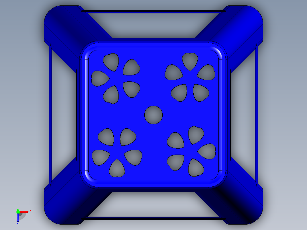 塑料方凳子模型俯视图