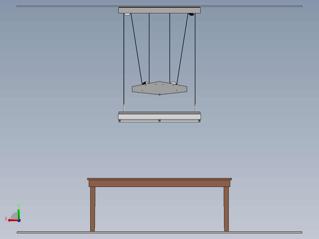 可调台式吸顶灯后视图