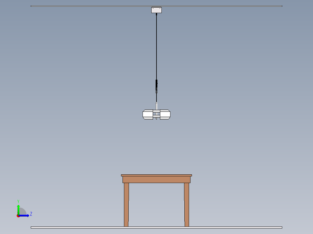 可调台式吸顶灯左视图