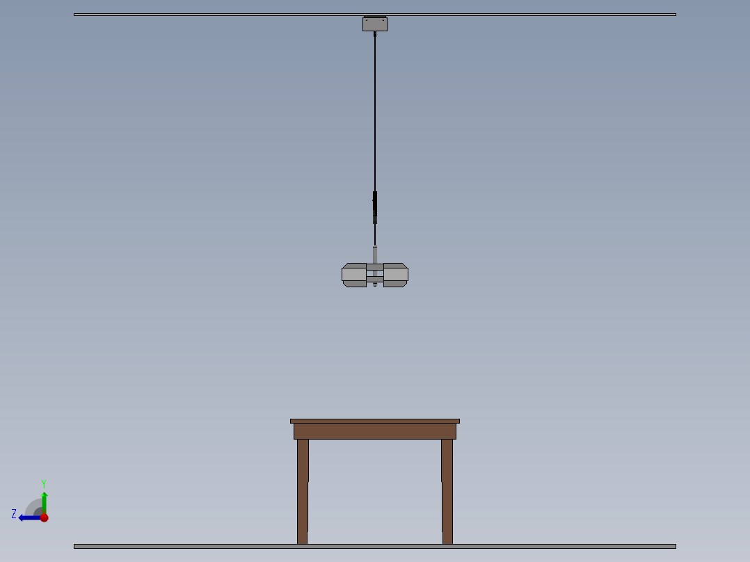 可调台式吸顶灯右视图