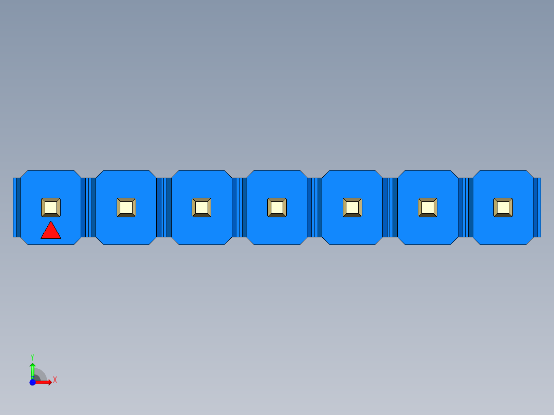 彩色公头100mil（2.54mm）系列-DS1021_blue_1x07p_100mil_Type43_rev1.0前视图