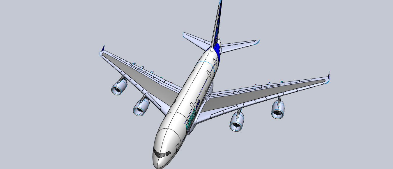F 空客A380飞机模型 机械设计图纸资料 3D模型 