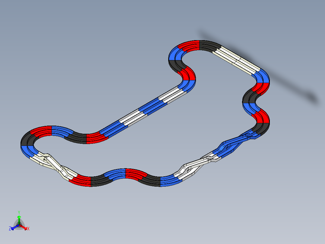 四驱车跑道8正等轴测图
