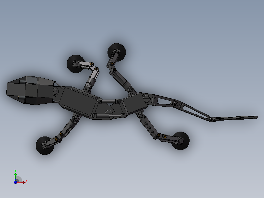 仿生壁虎爬行机器人SW2018+说明书前视图