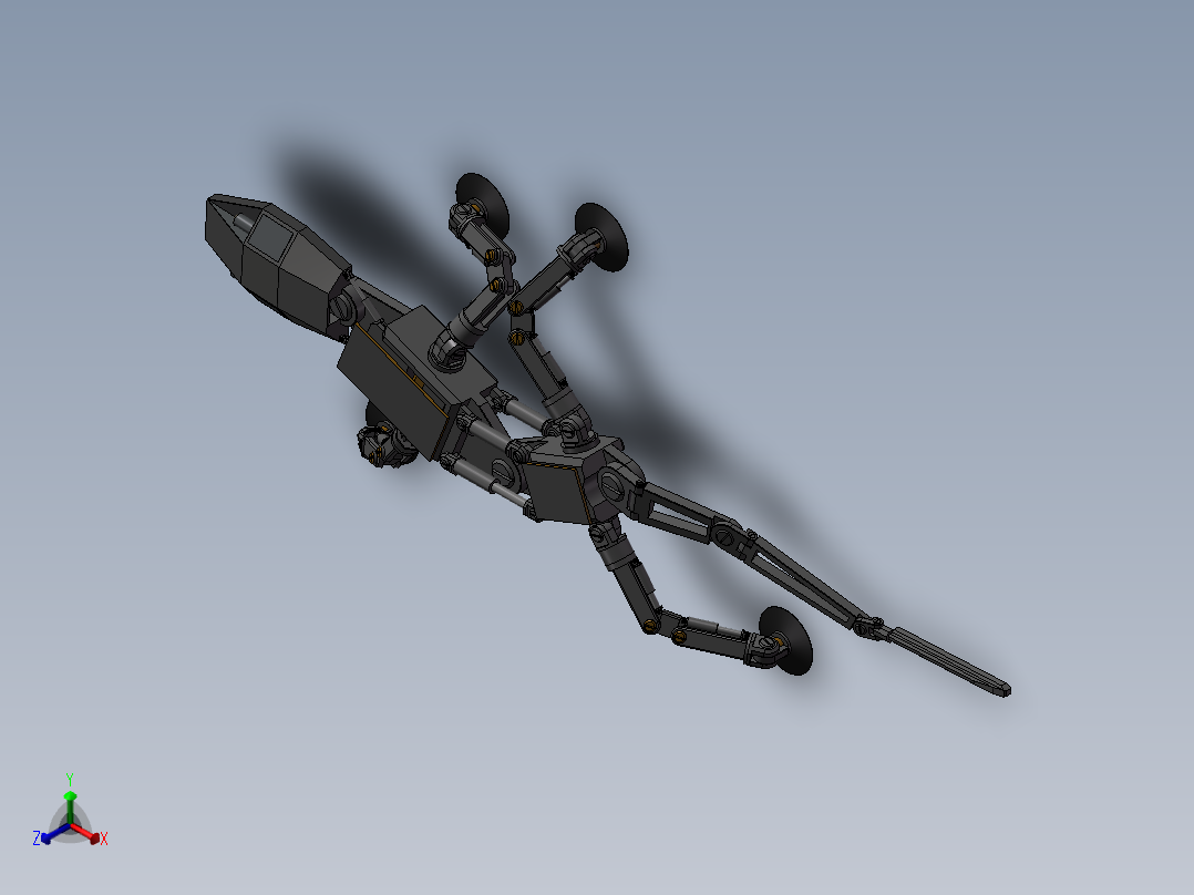 仿生壁虎爬行机器人SW2018+说明书正等轴测图