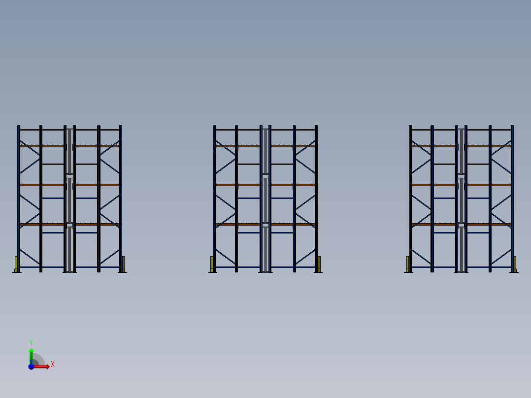 重型货架三立柱货架-924056-100币前视图