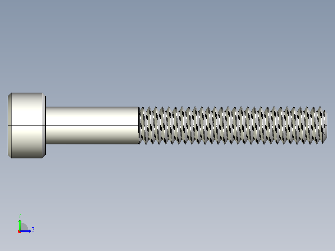 M4 x 0.7mm Thread 30mm LONG SOCKET HEAD CAP SCREW.IGS左视图