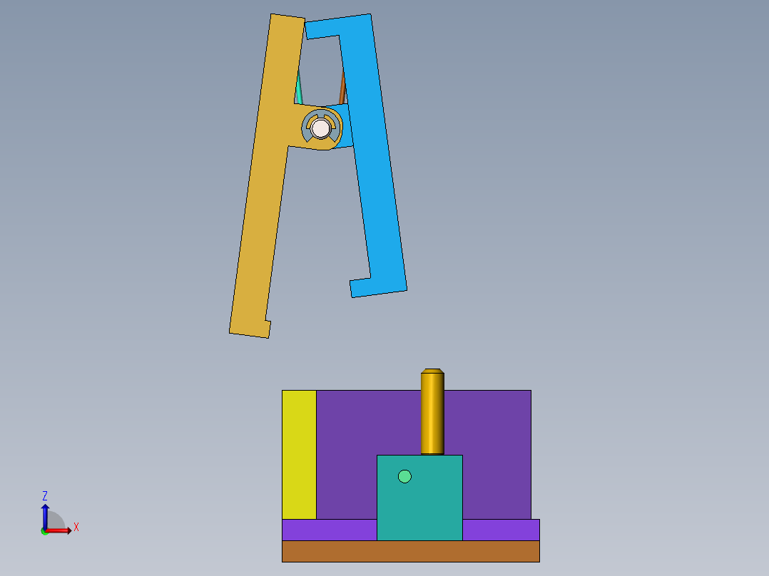 长尺寸工件固定夹具前视图