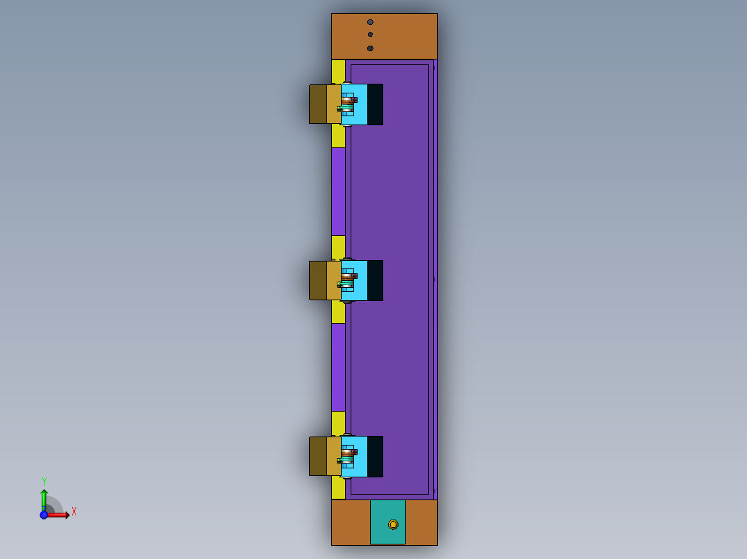 长尺寸工件固定夹具俯视图