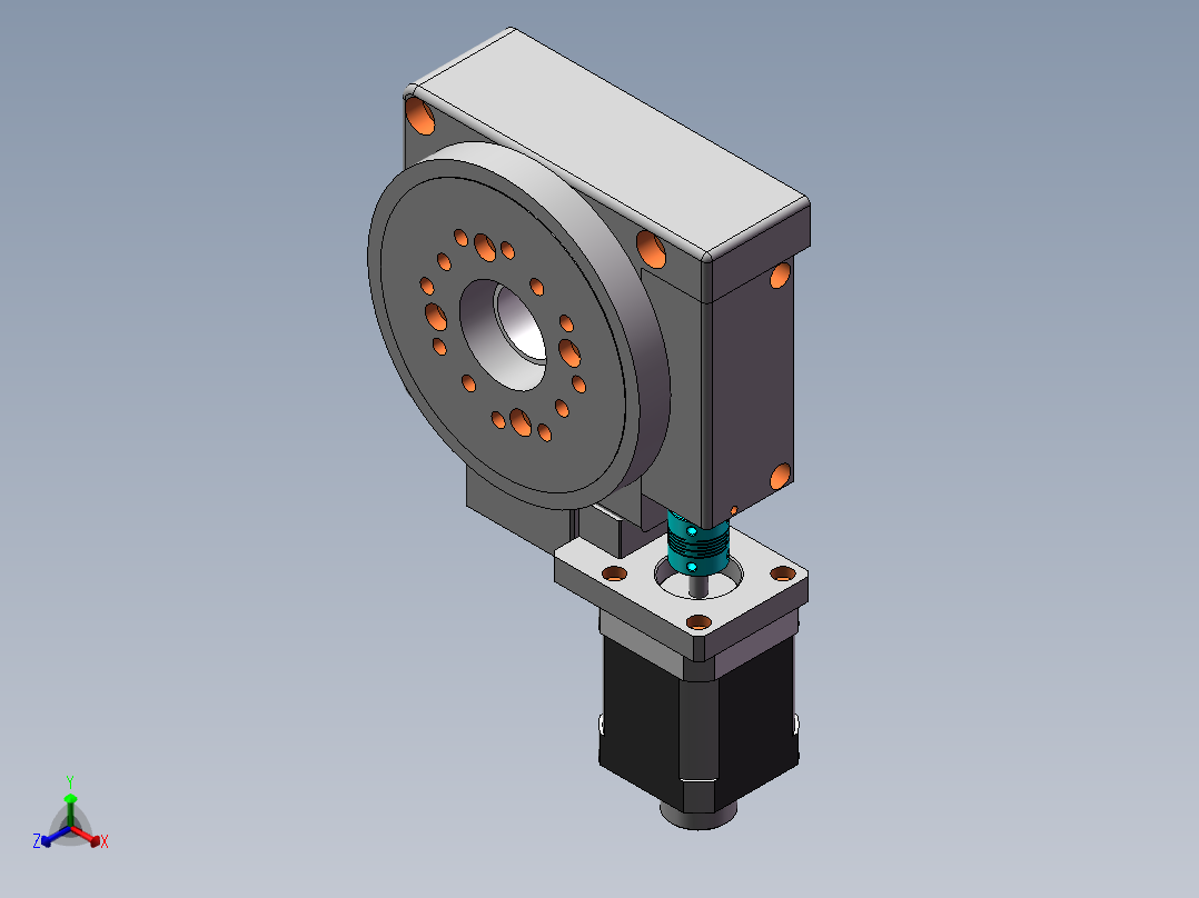 电动旋转台正等轴测图