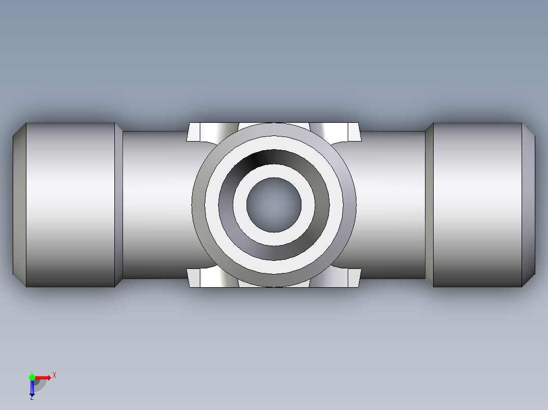 卡套式工业通用硬管接头EO_Union_cross_K06LCFX俯视图