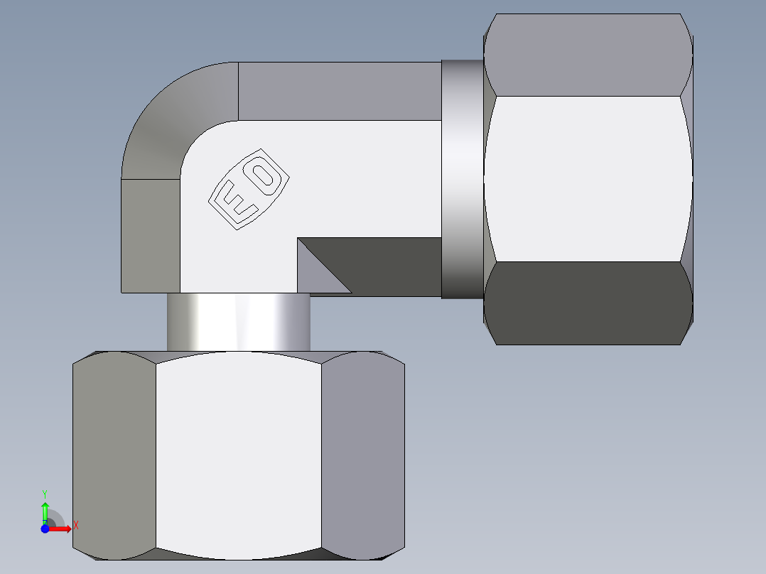 卡套式工业通用硬管接头EO_Standpipe_elbow_EVW12SCF前视图