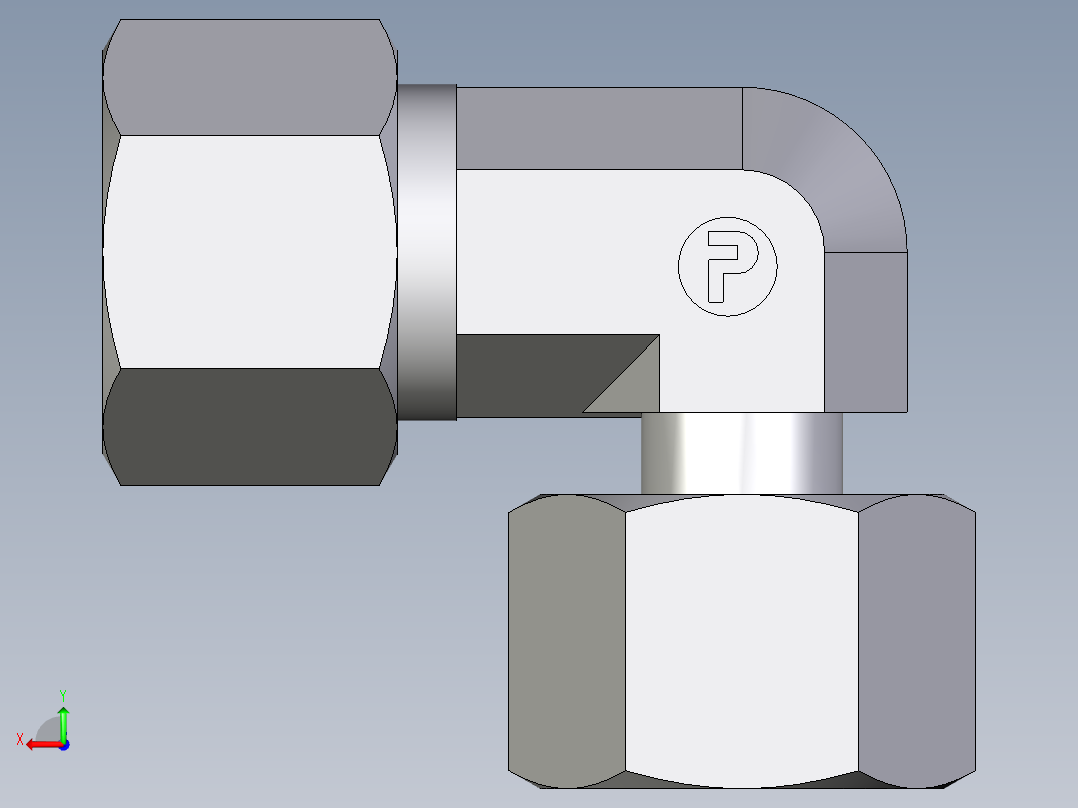 卡套式工业通用硬管接头EO_Standpipe_elbow_EVW12SCF后视图