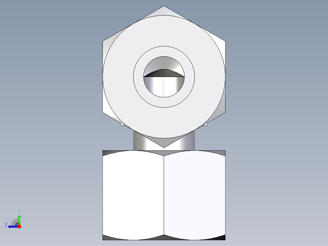 卡套式工业通用硬管接头EO_Standpipe_elbow_EVW12SCF右视图