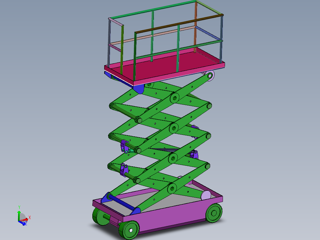 移动液压升降机模型sw