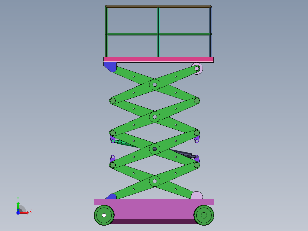 移动液压升降机模型sw前视图