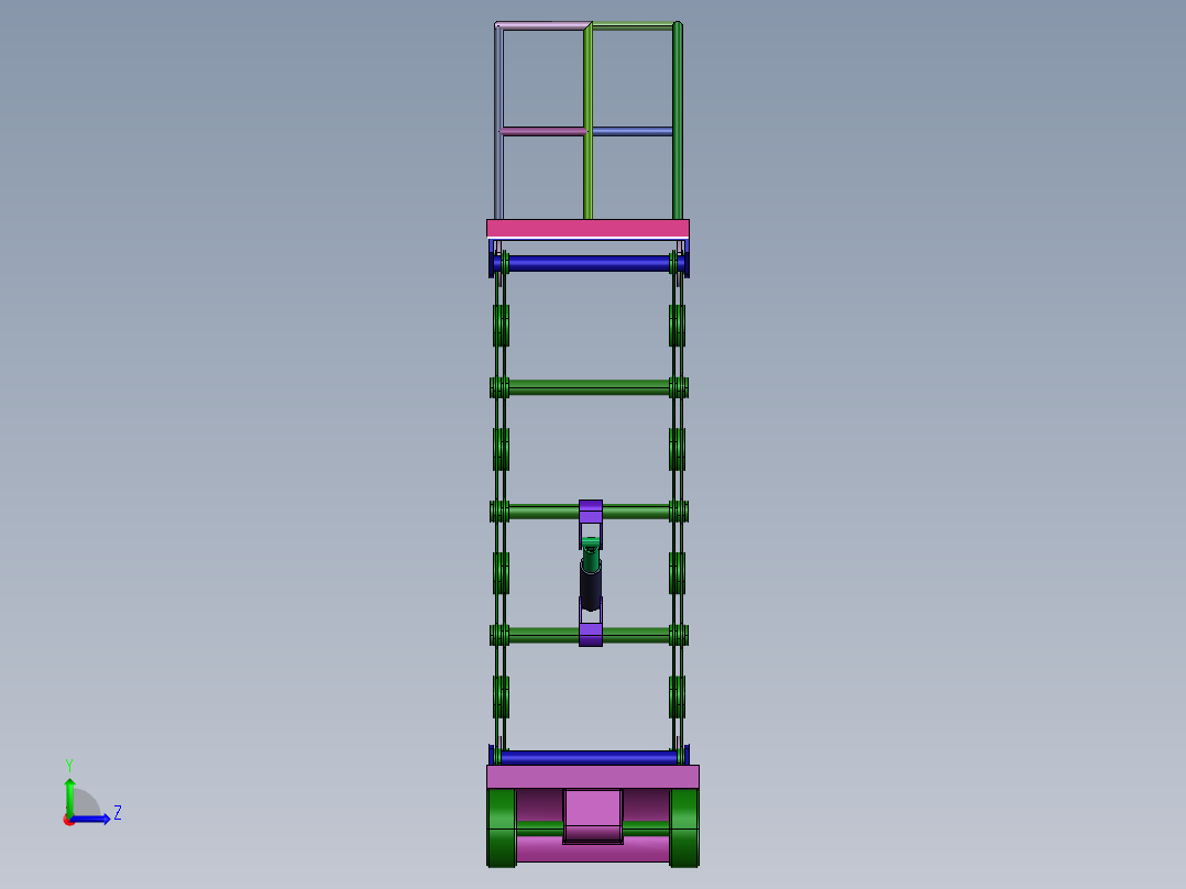 移动液压升降机模型sw左视图