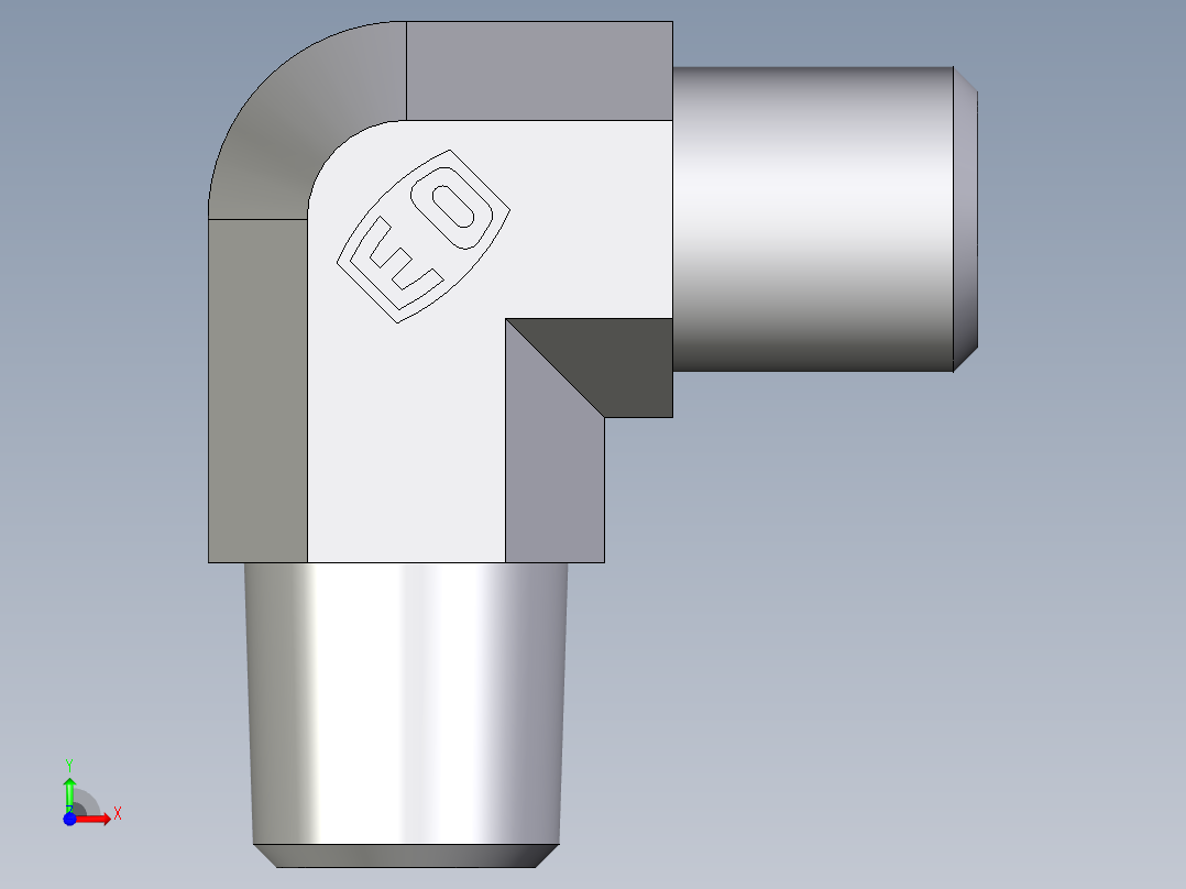 卡套式工业通用硬管接头EO_Male_stud_elbow_WE04LLM71X前视图