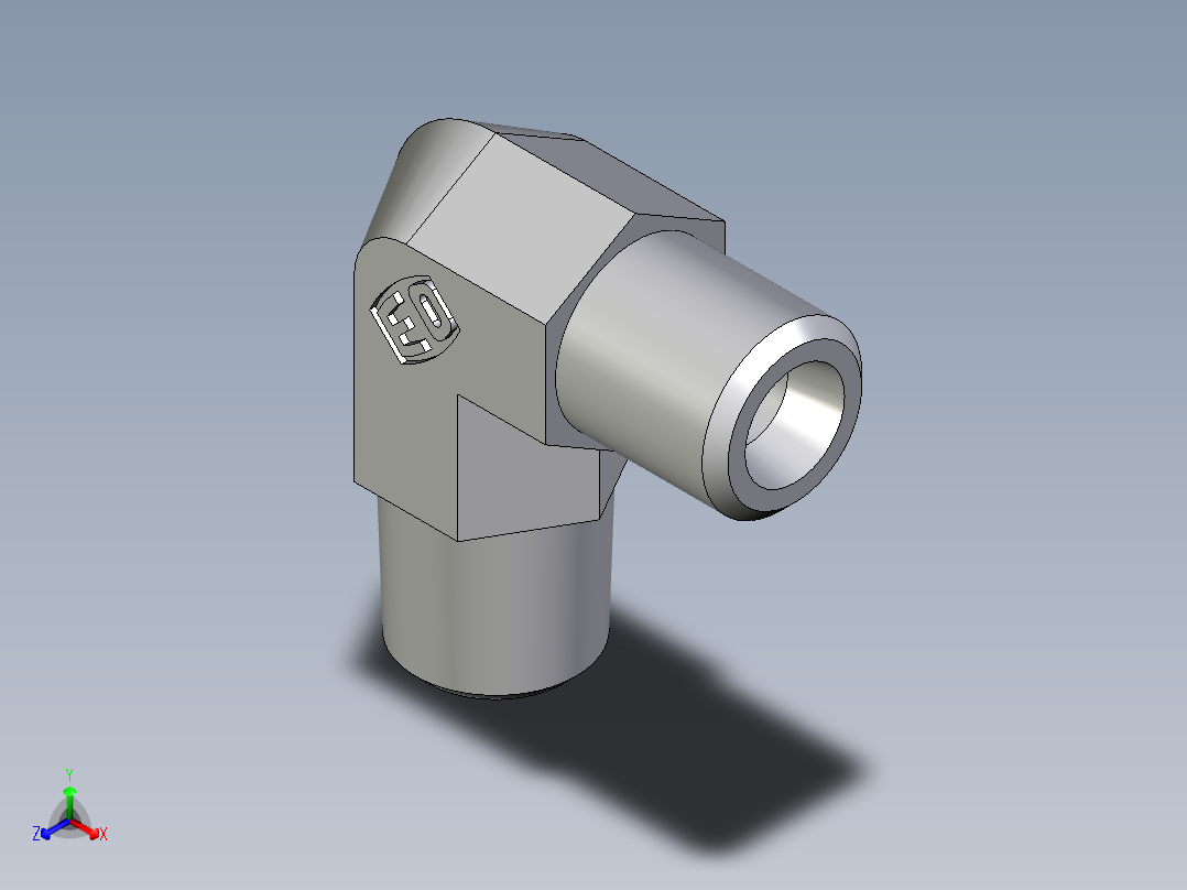 卡套式工业通用硬管接头EO_Male_stud_elbow_WE04LLM71X正等轴测图