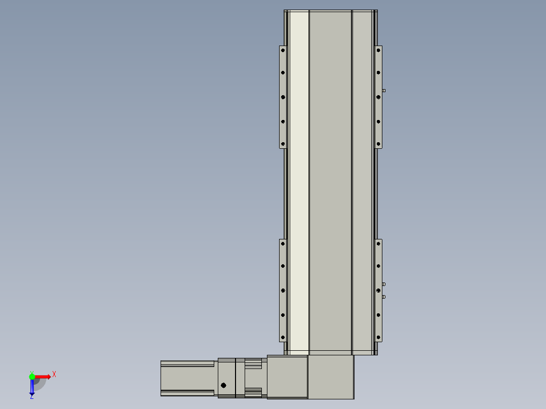 直线模组LHB21-L40-S400-R(B)设计图纸俯视图