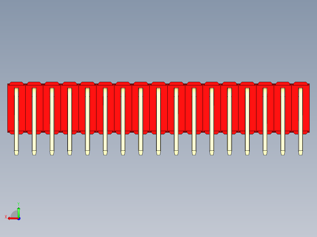 彩色公排针 100mil 2.54mm 系列-DS1022_red_3x17p_100mil_TypeD_rev1.0后视图