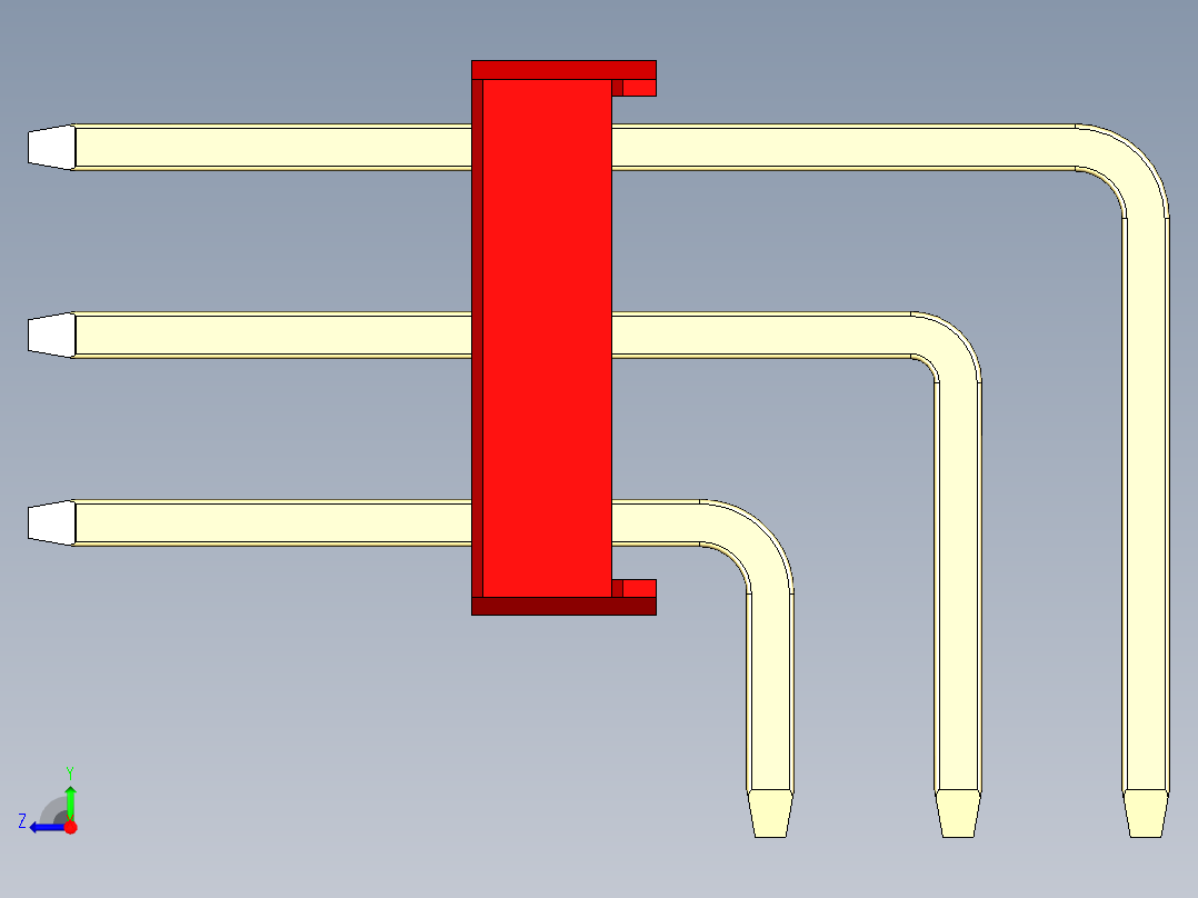 彩色公排针 100mil 2.54mm 系列-DS1022_red_3x17p_100mil_TypeD_rev1.0右视图